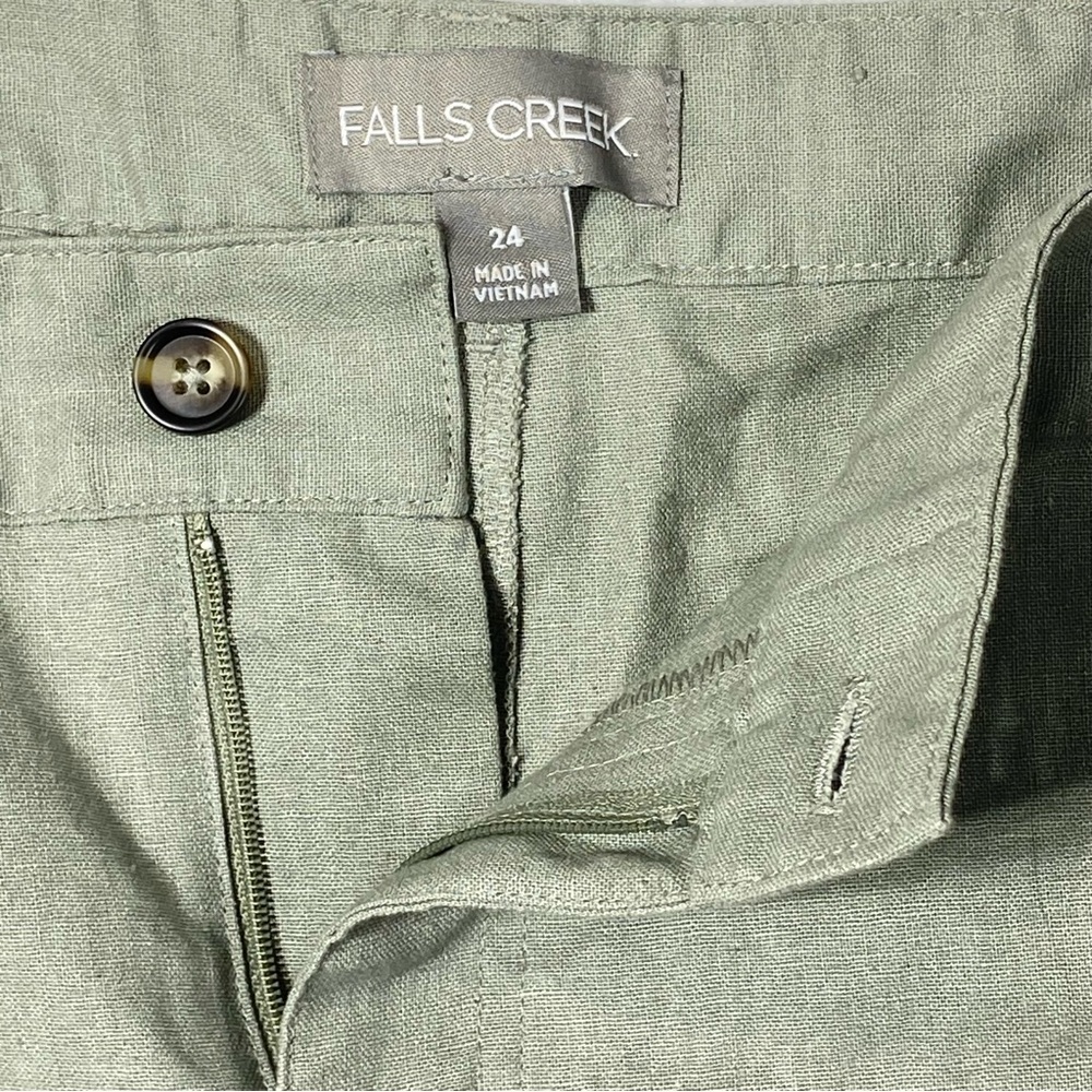 Falls Creek Cargo Pants Women Plus 24 Sage Gray Crop Stretch Casual Workwear NWT - Picture 6 of 16